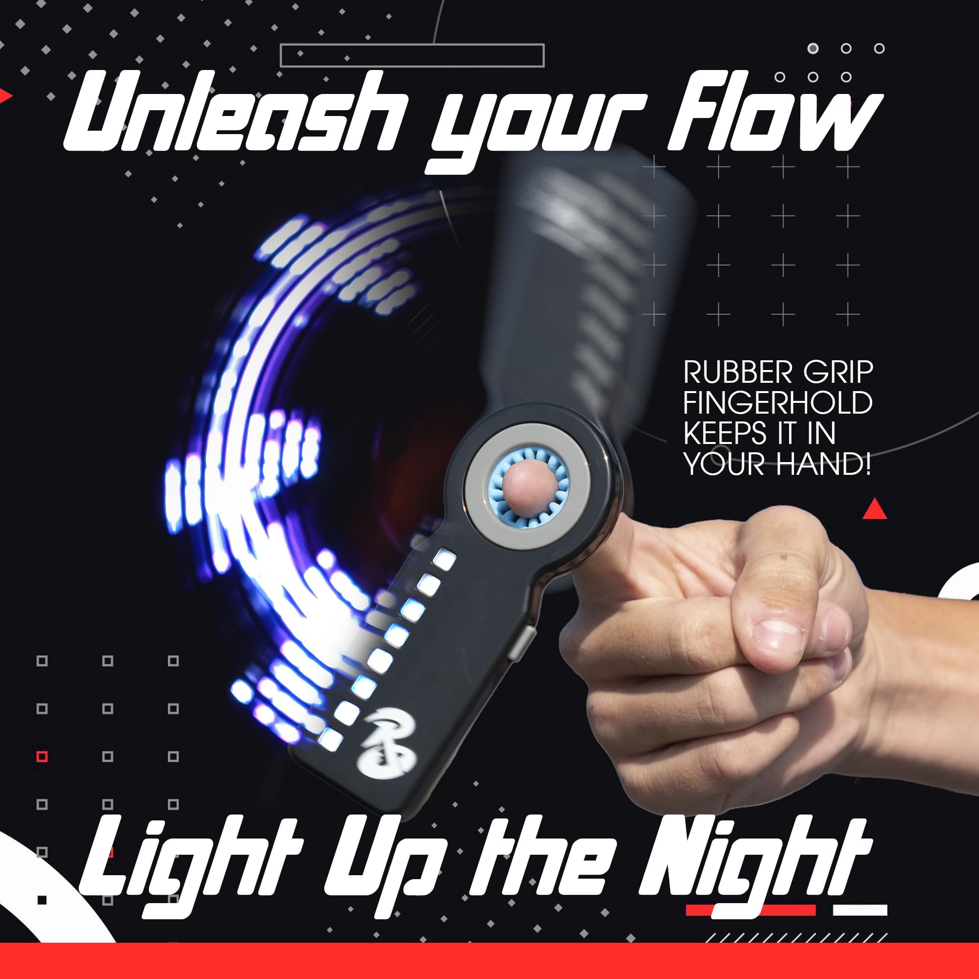 RingSlingr LED modes dynamic patterns showcase performance during events.