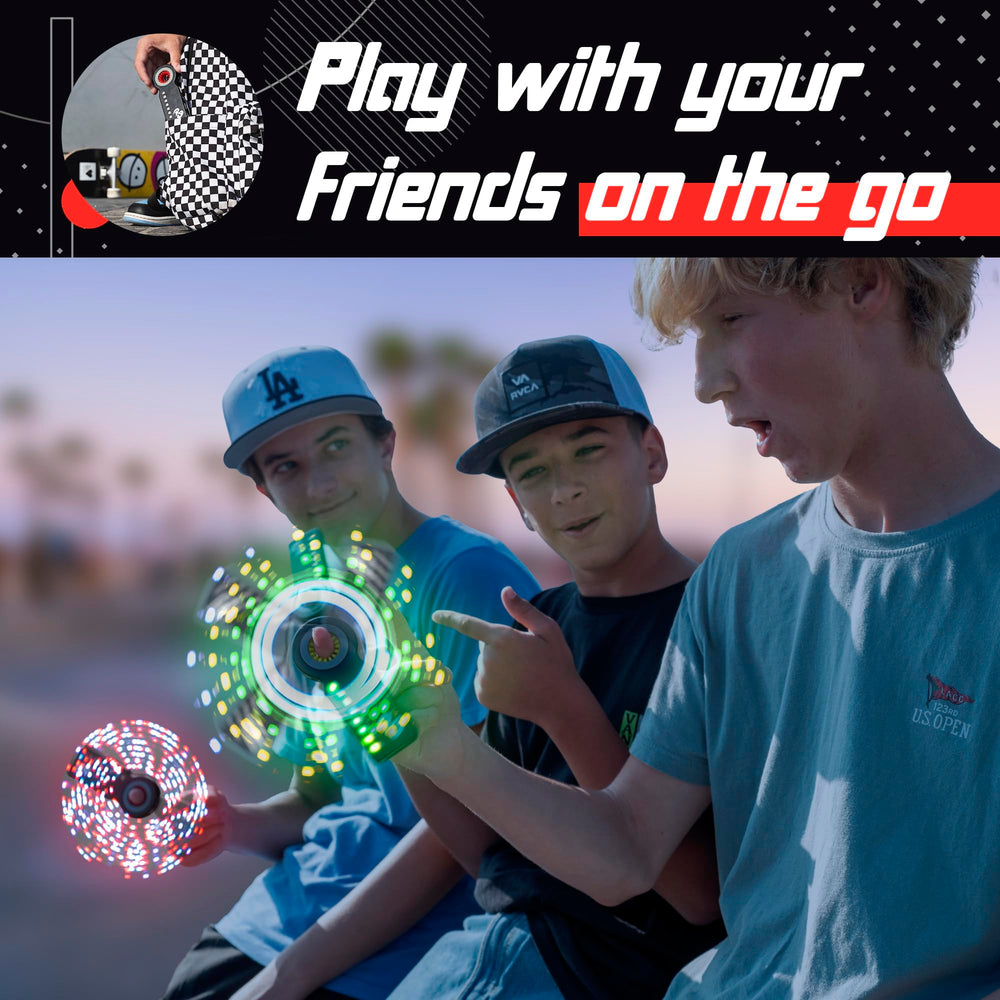 RingSlingr spinner in hand demonstrates speed and dexterity for friends.
