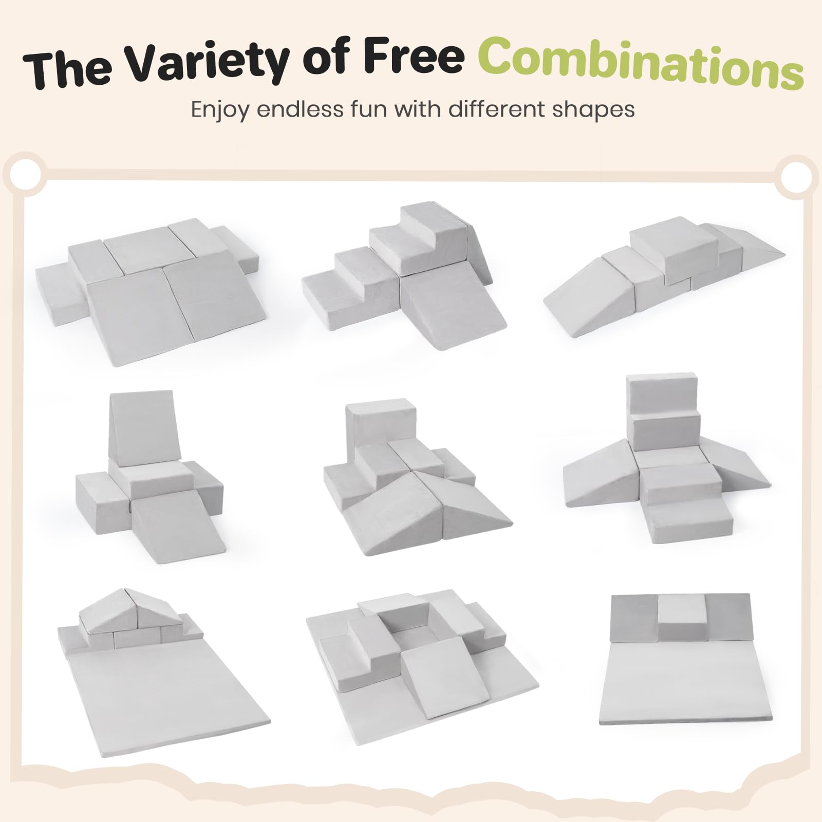 Rinnebbit foam climbing blocks square piece enables versatile crawling and stacking layouts