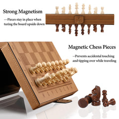 Rinten 2-in-1 chess and checkers setup for versatile play