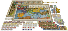 Rio Grande Games Concordia trade resources and tokens ready for play.
