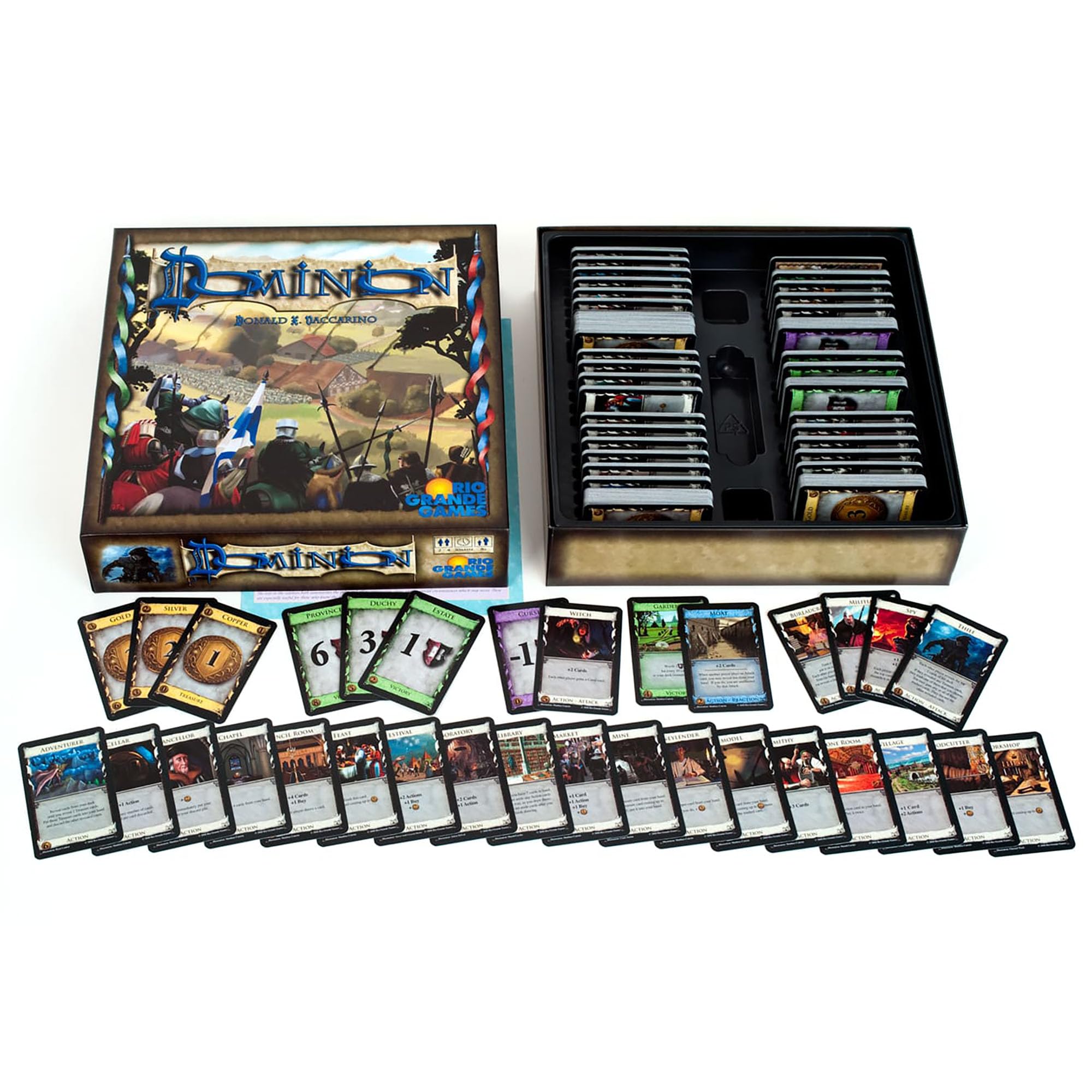 Rio Grande Games Dominion 2nd Edition card deck showcases refreshed art for immersive strategy