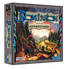 Rio Grande Games Dominion Adventures Game Gold cover art sparks adventurous game nights.