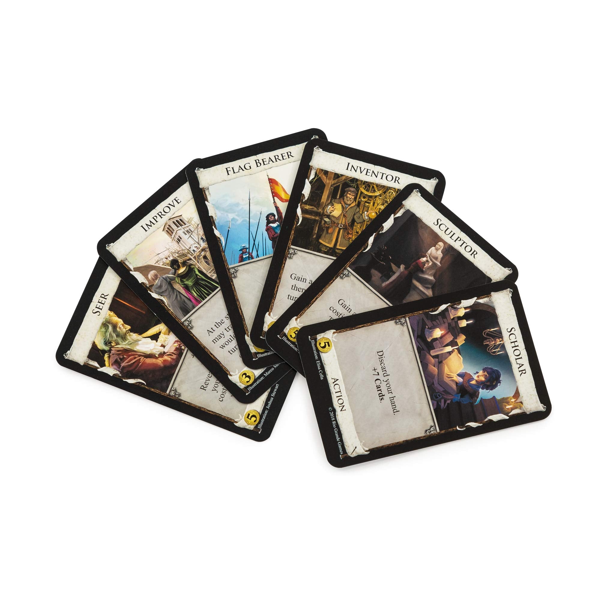 Rio Grande Games Dominion Renaissance artifacts represent contested upgrades and endgame goals