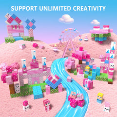 Riomuru princess castle pieces help kids assemble unique structures and storytelling worlds.