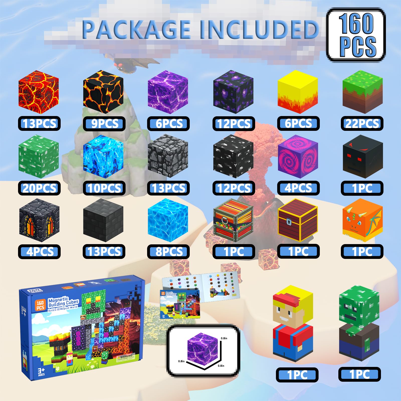 Riomuru safe and durable magnetic blocks for ages 3 and up.