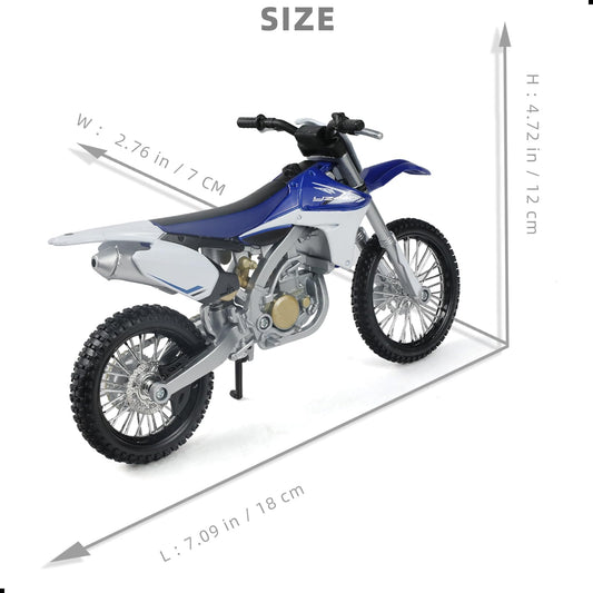 Risopen dirtbike toy side view, authentic mini motocross model.