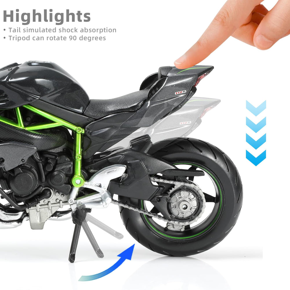 Risopen Kawasaki Ninja H2R 1:12 logo closeup highlights branding.