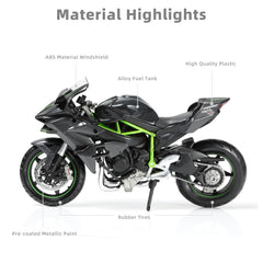 Risopen Kawasaki Ninja H2R 1:12 side detail emphasizes realistic scale and precision.