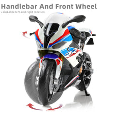 Risopen S1000RR 1:12 die-cast logo detail highlights authentic branding.