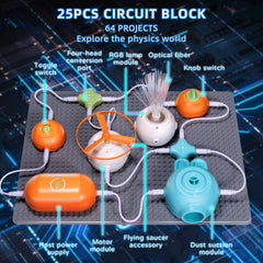 RISUNTOY Circuits Kit RGB-lights illustrating colorful circuits for interactive learning.
