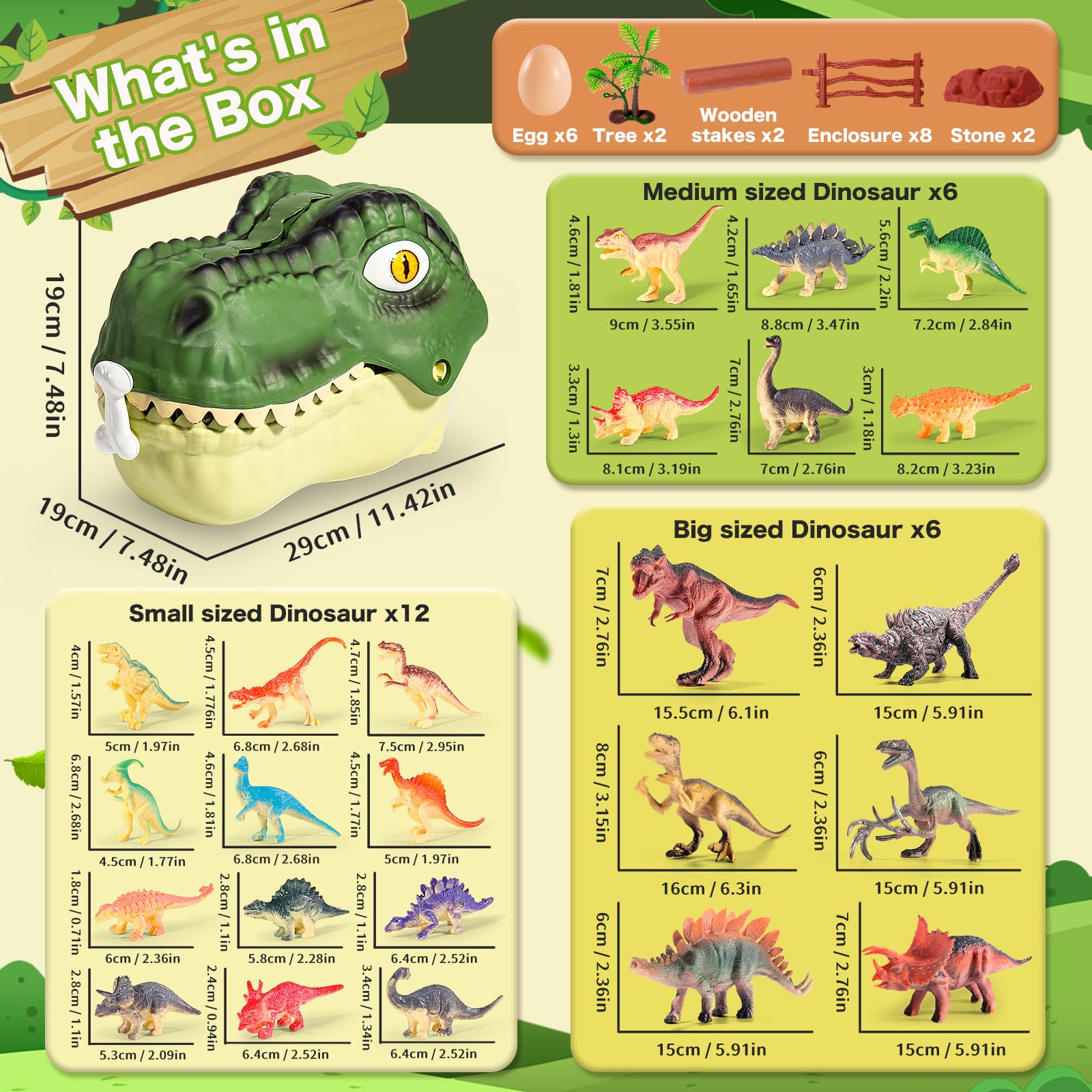 RISUNTOY large dinosaur figures for tactile, action-filled pretend play.