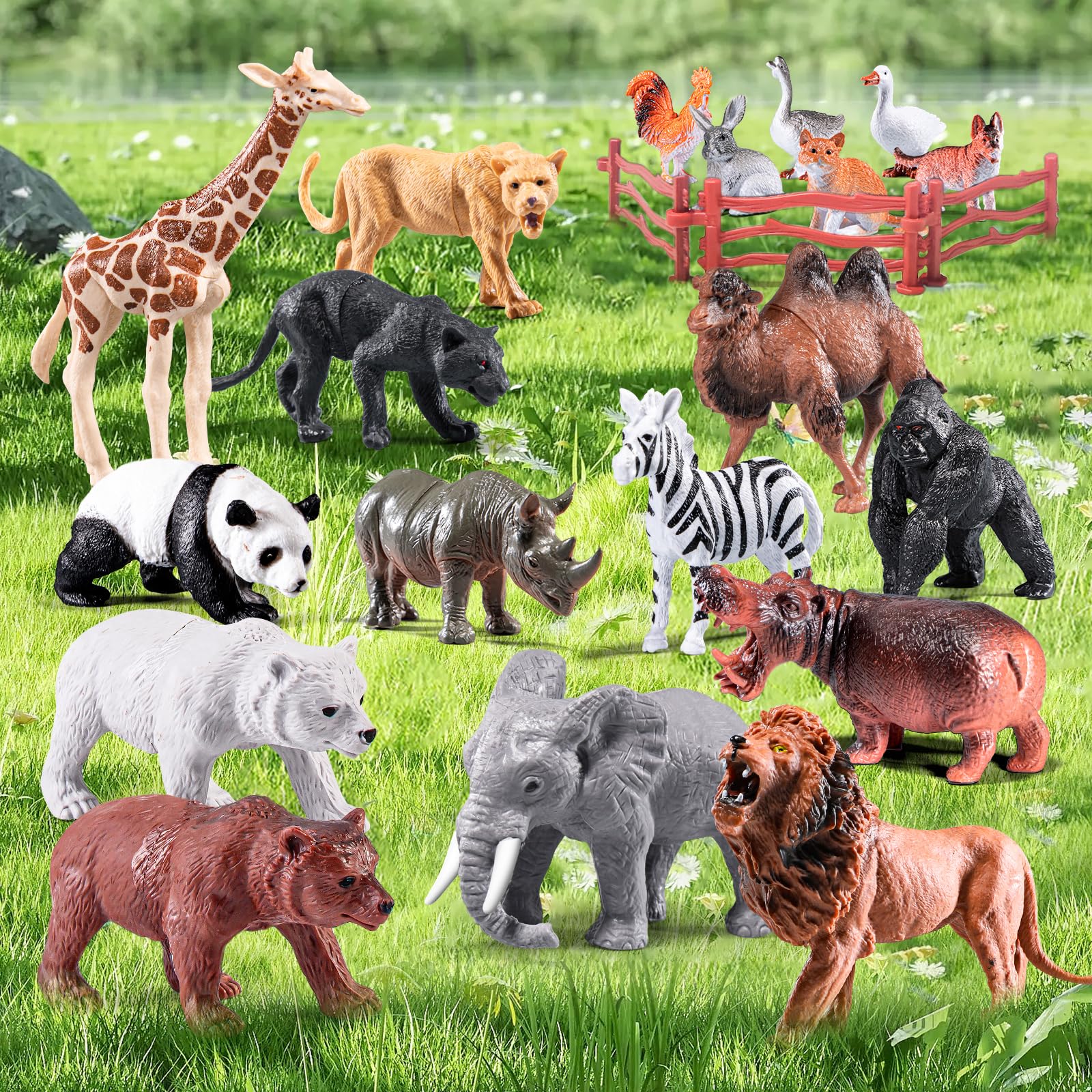 RISUNTOY lion figurine brings bold safari presence to pretend play.