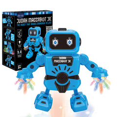 Rite Lite Judah Maccabot Jr robot dancing while playing Hanukkah music for festive moments.