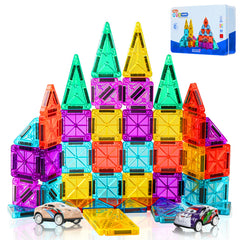 RiteHold 43pcs magnetic tiles set with vibrant pieces for STEM learning