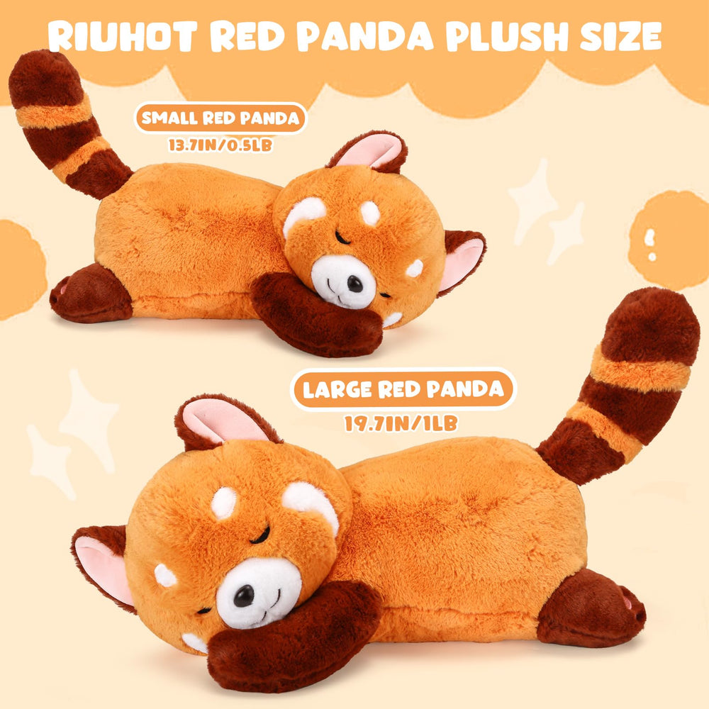 Riuhot Big Red Panda pillow smiling face close-up invites play
