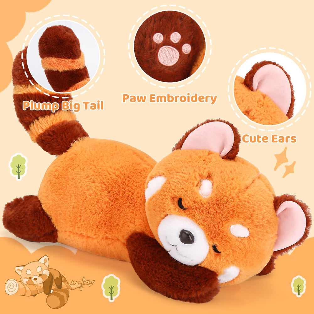 Riuhot Big Red Panda pillow tail fluff detail enhances cuteness
