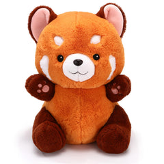 Riuhot Big Red Panda Plush front view, a cuddly, huggable companion for cozy moments.