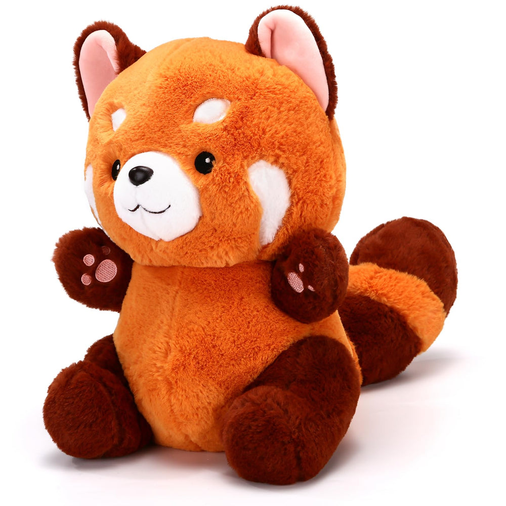 Riuhot Big Red Panda Plush side view highlights soft fabric and a friendly expression.