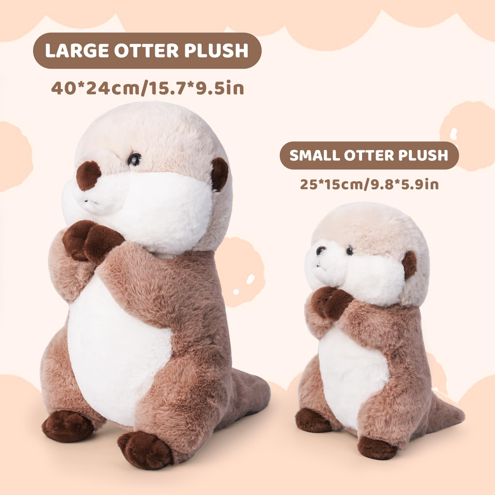 Riuhot otter plush 15.7-inch size makes a great gift and decor.
