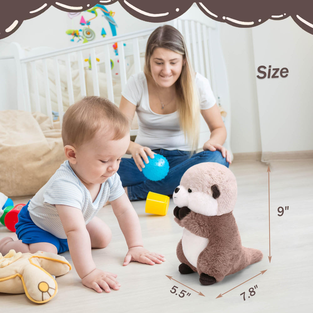 Riuhot otter plush holding hands, adorable pose for cuddling.