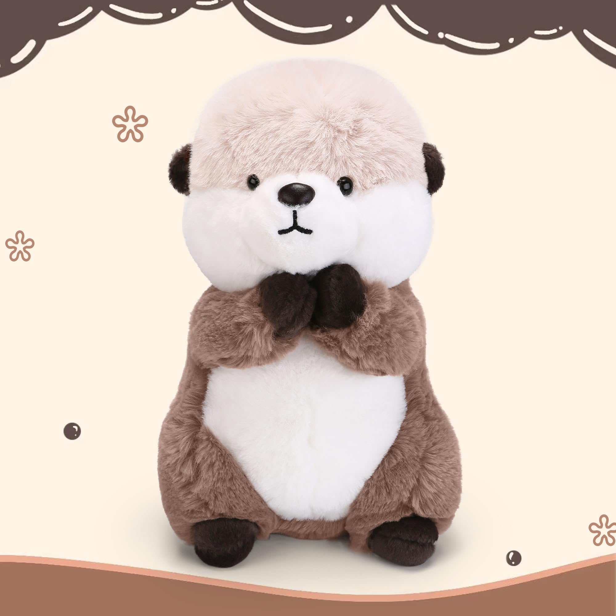Riuhot otter plush with soft fur, gentle touch for kids.