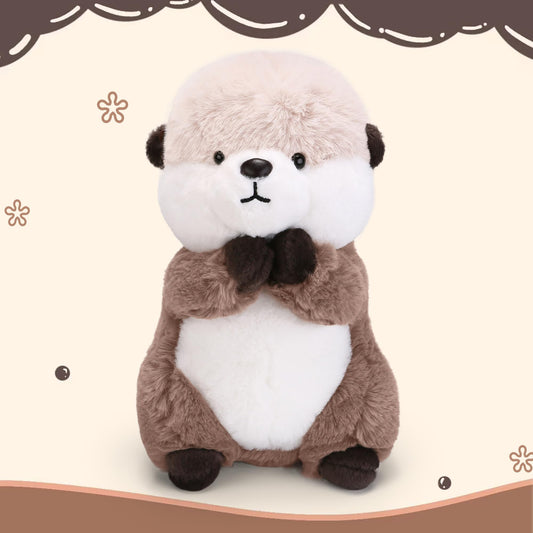 Riuhot otter plush with soft fur, gentle touch for kids.
