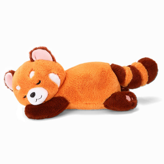 Riuhot red panda pillow side view highlights portable comfort for travel.