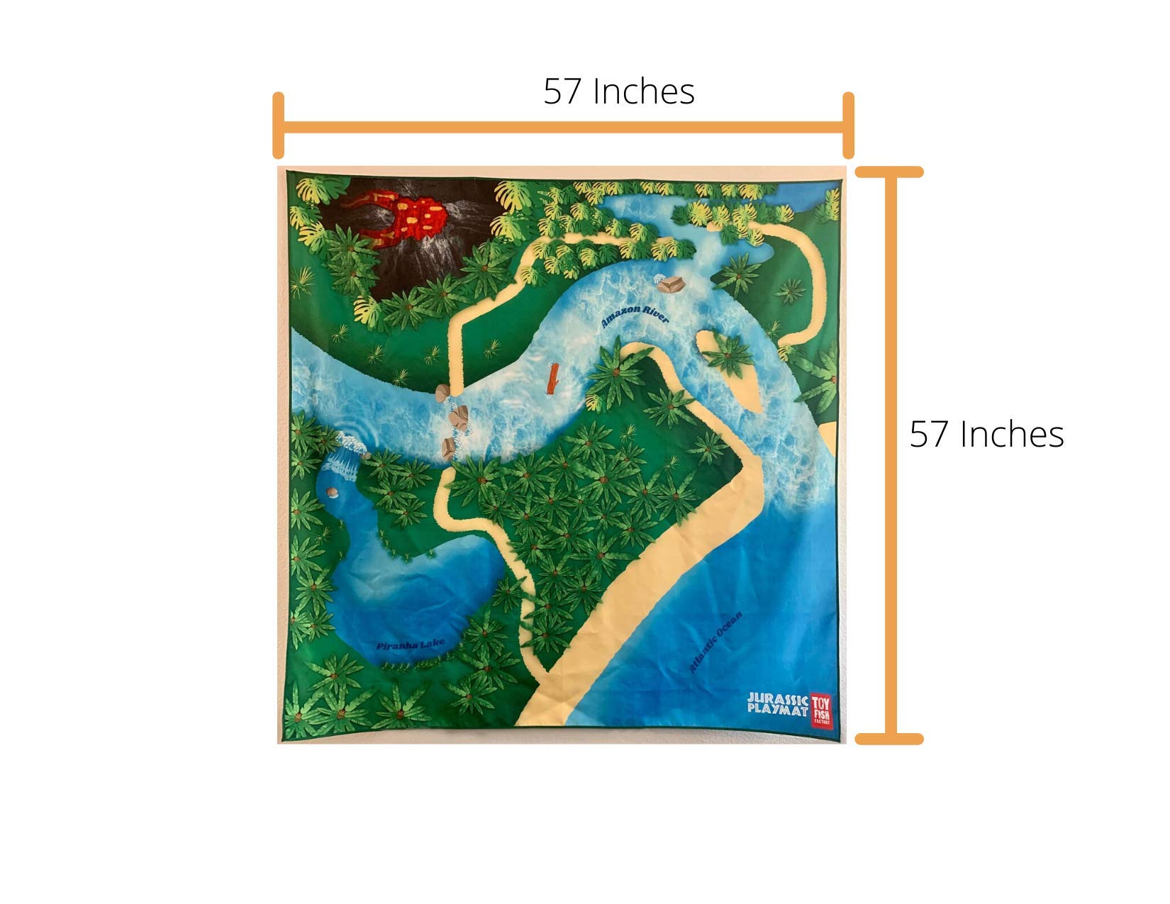 River Monster Collection Dinosaur Play Mat Large 57-Inch—provides space for three kids.