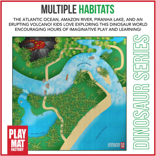 River Monster Collection Dinosaur Play Mat River Habitat—colorful setup for interactive pretend play.