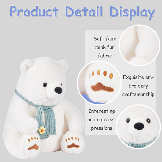 Riverwar Polar Bear Plush face detail with soft, friendly expression.