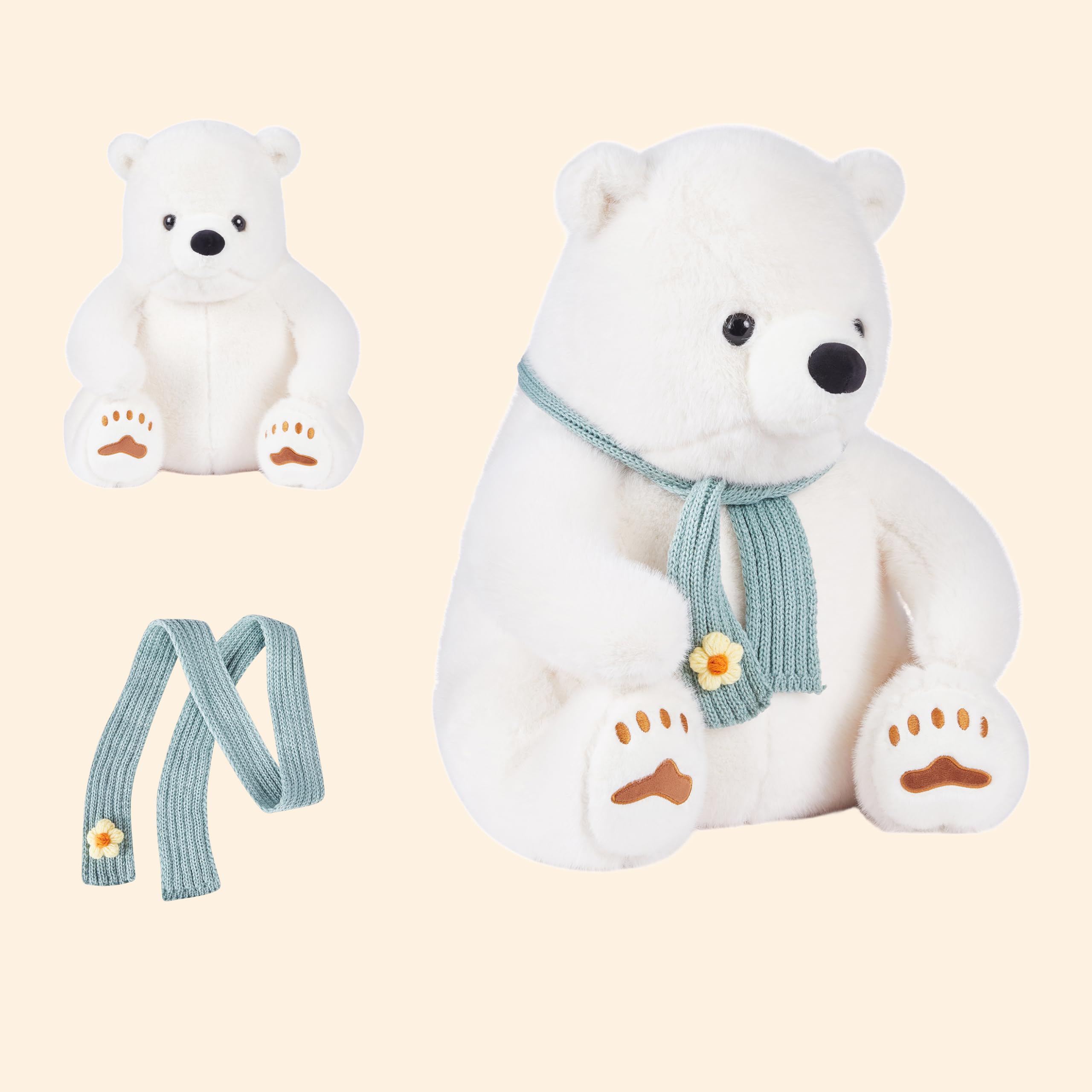 Riverwar Polar Bear Plush in a snuggle-ready pose for comforting hugs.