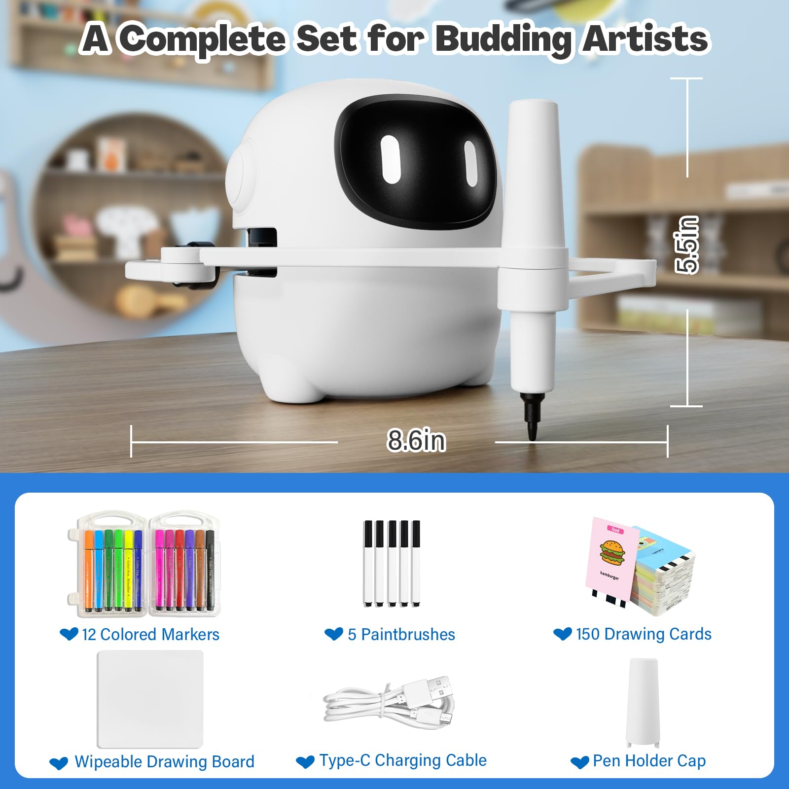 RIVGOT reusable drawing board supports erasable creativity and practice.