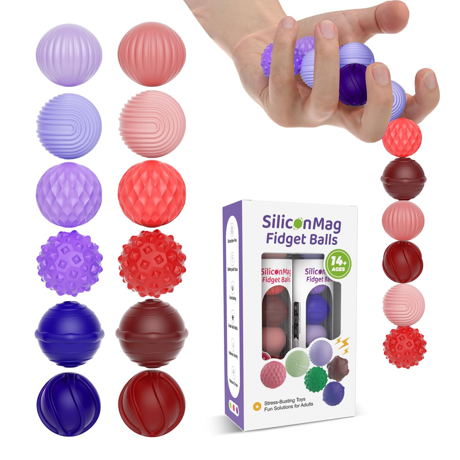 RIVGOT silicone magnetic ball with textured surface for calming focus.