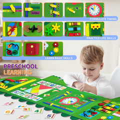 Rivibou Crocodile Foldable Busy Board shoe lace tying activity builds daily skills