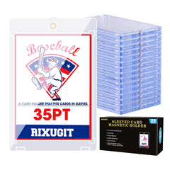 RIXUGIT sleeved card magnetic holder outer view with secure magnetic seal.