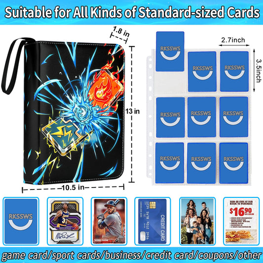 Rkssws binder with 50 removable sleeves for organized storage.