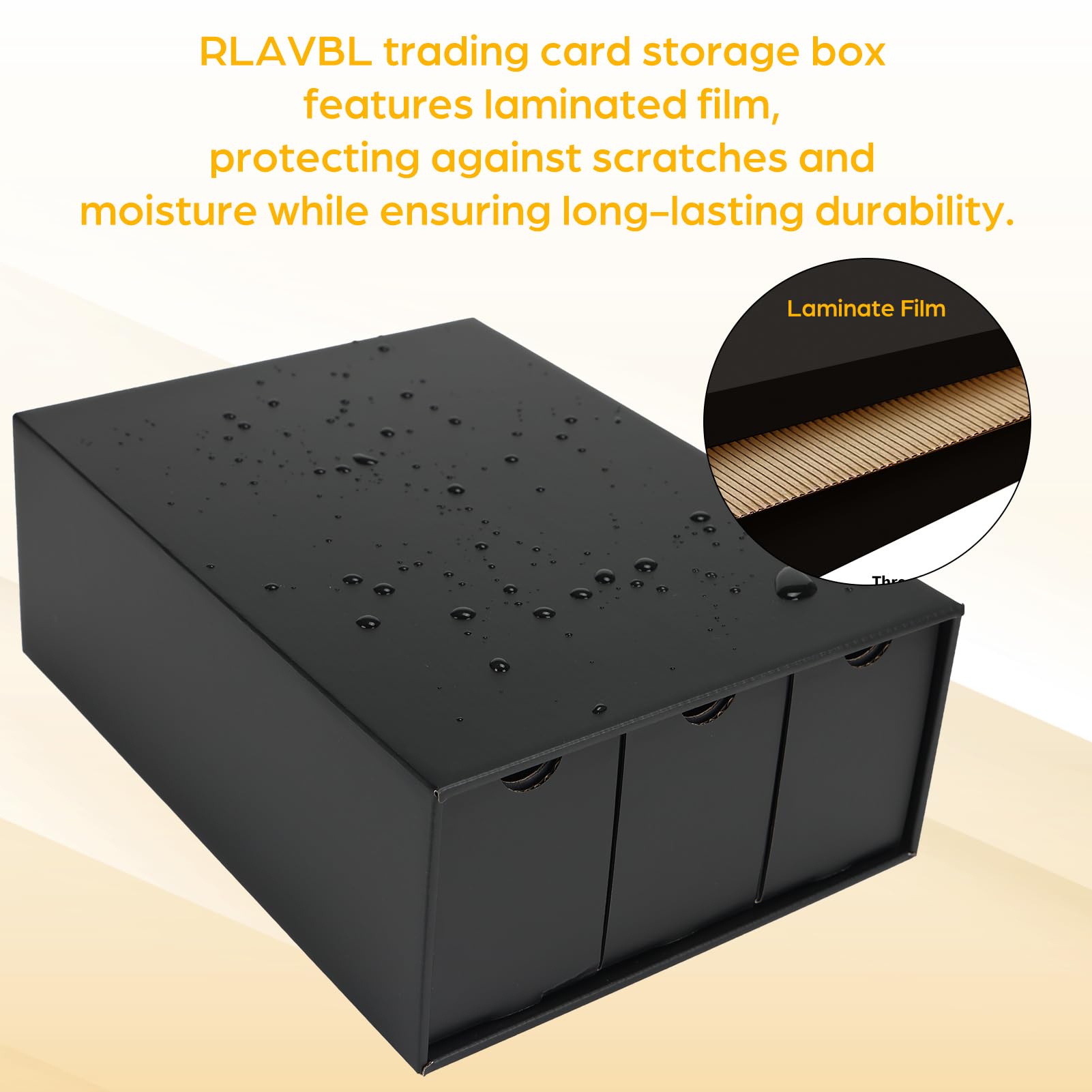 RLAVBL all-black coating protects cards from stains and moisture.