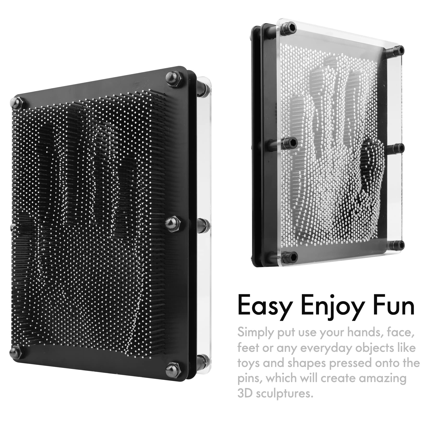 RLINGX pin art board side angle shows compact design and tactile pins for creativity.