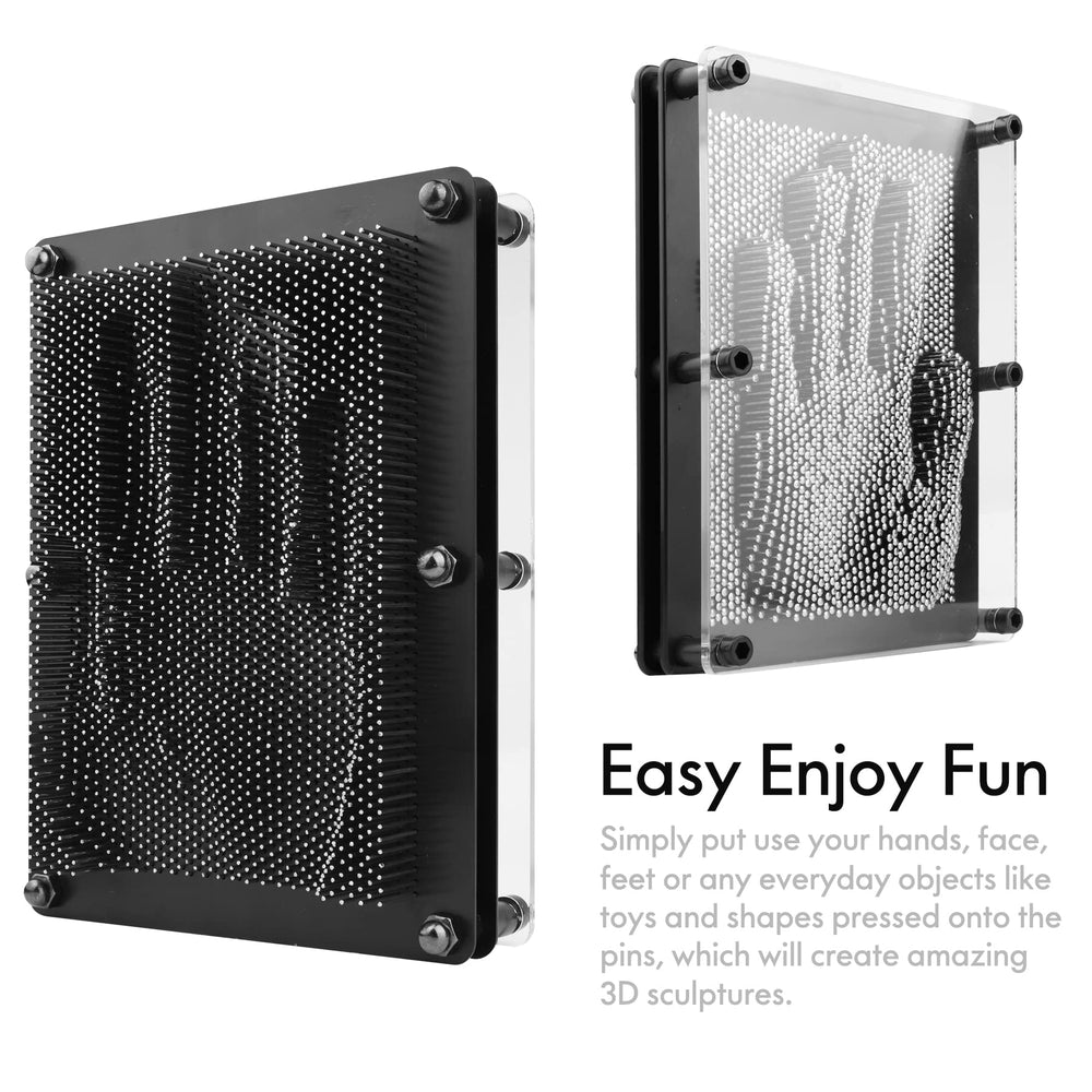 RLINGX pin art board side angle shows compact design and tactile pins for creativity.