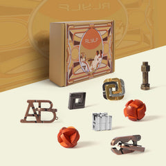 RLYLF ancient wood and metal puzzle ready to assemble for challenging play.
