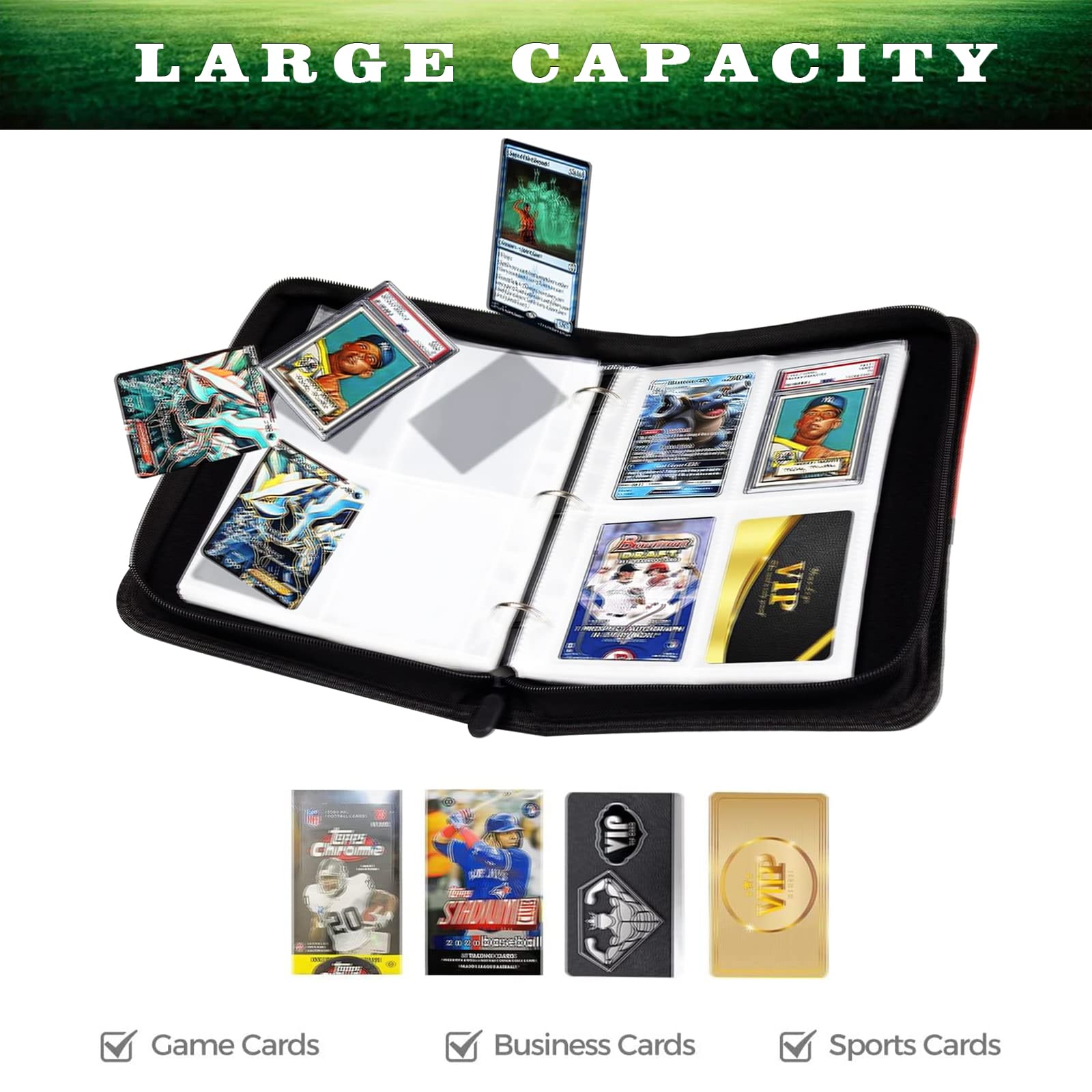 Rmannke waterproof sleeves guard cards from spills and fading.