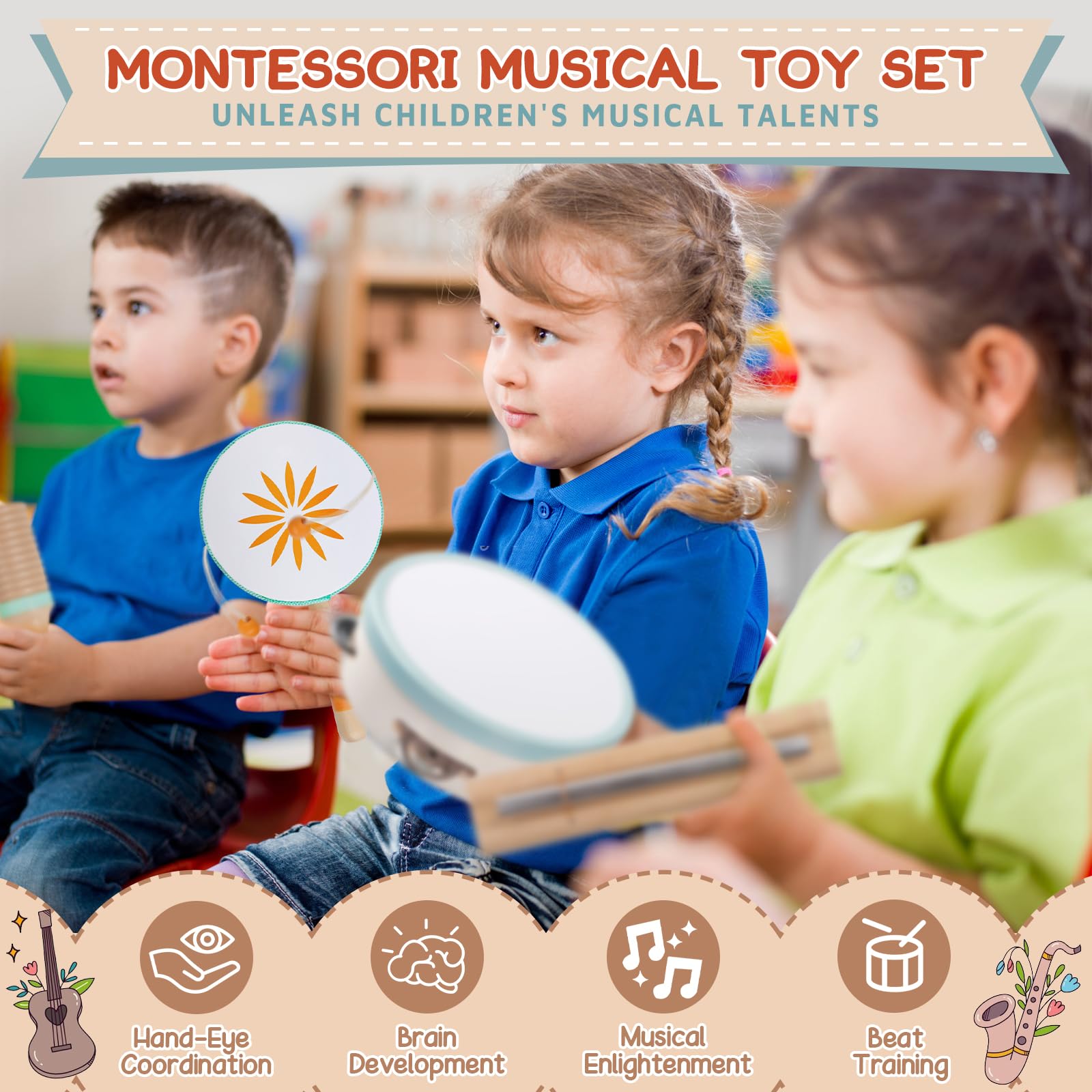 Rmischolar hand bells: gentle chime sounds support fine motor play.