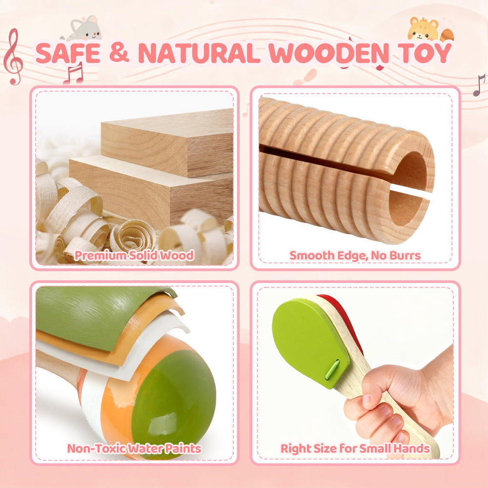 Rmischolar wooden clarinet supports pretend play and fine motor practice.