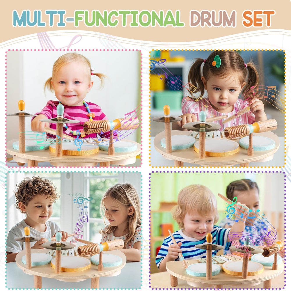 Rmischolar Kids Drum Set sheepskin drum 2 exhibiting durable craftsmanship for exploration