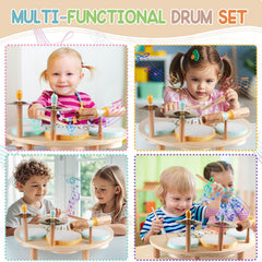 Rmischolar Kids Drum Set sheepskin drum 2 exhibiting durable craftsmanship for exploration