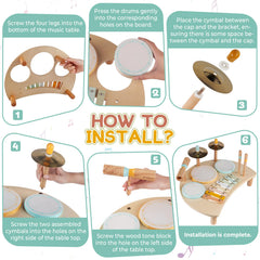 Rmischolar Kids Drum Set sheepskin drum 3 illustrating sensory feedback during music play