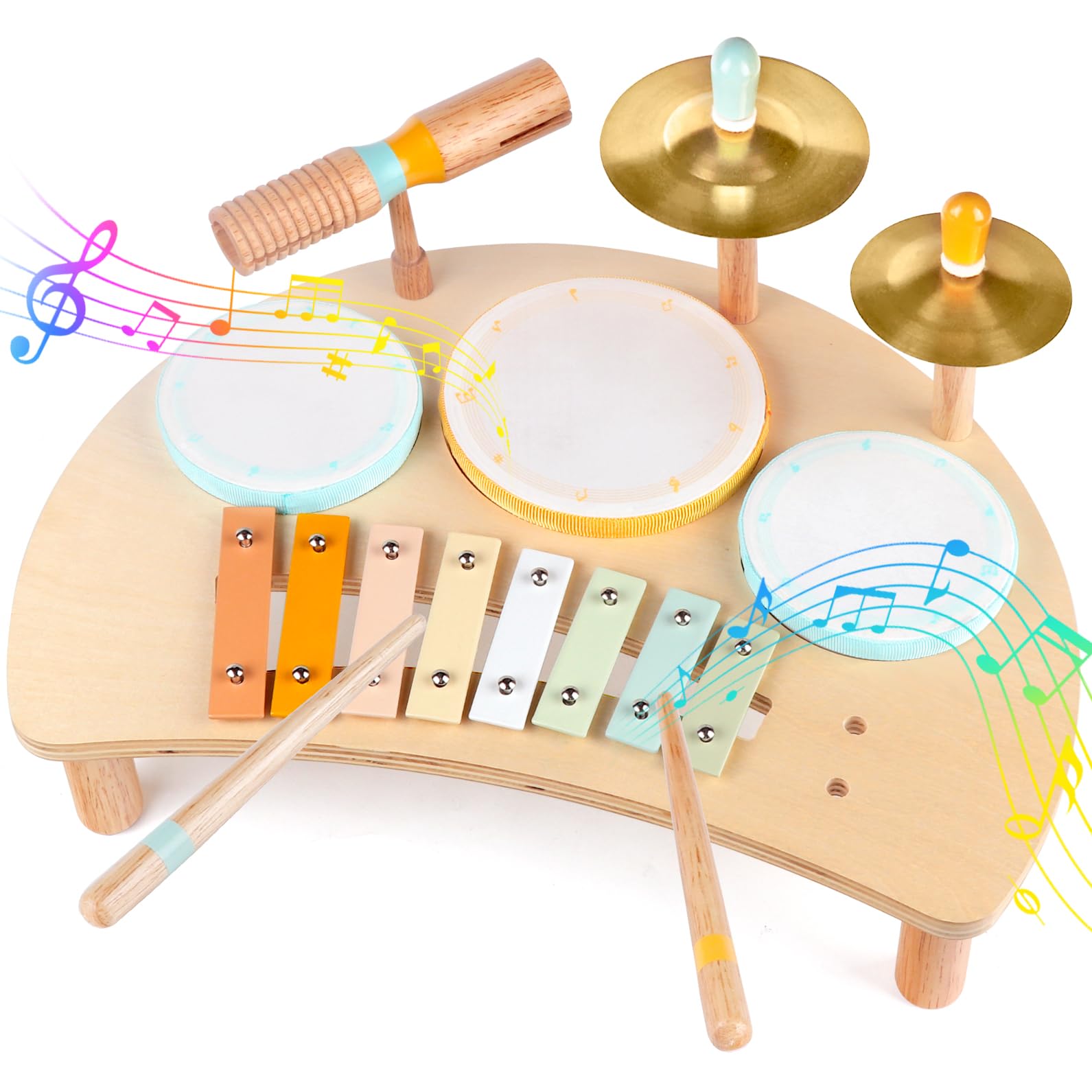 Rmischolar Kids Drum Set xylophone close-up for sensory exploration and rhythm learning