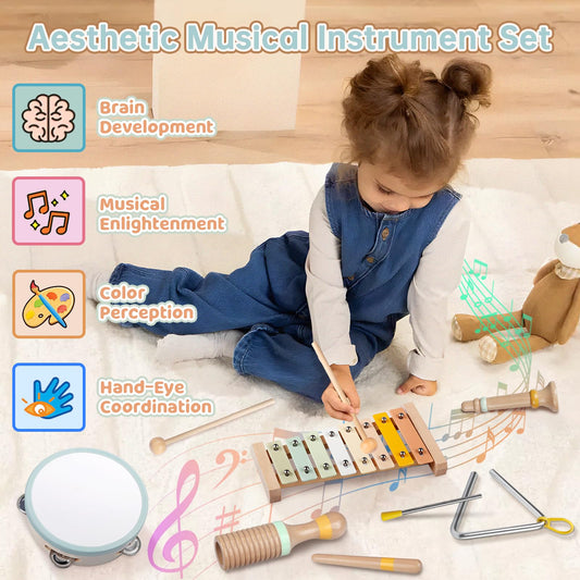 Rmischolar tambourine with cymbals for joyful play and rhythm practice