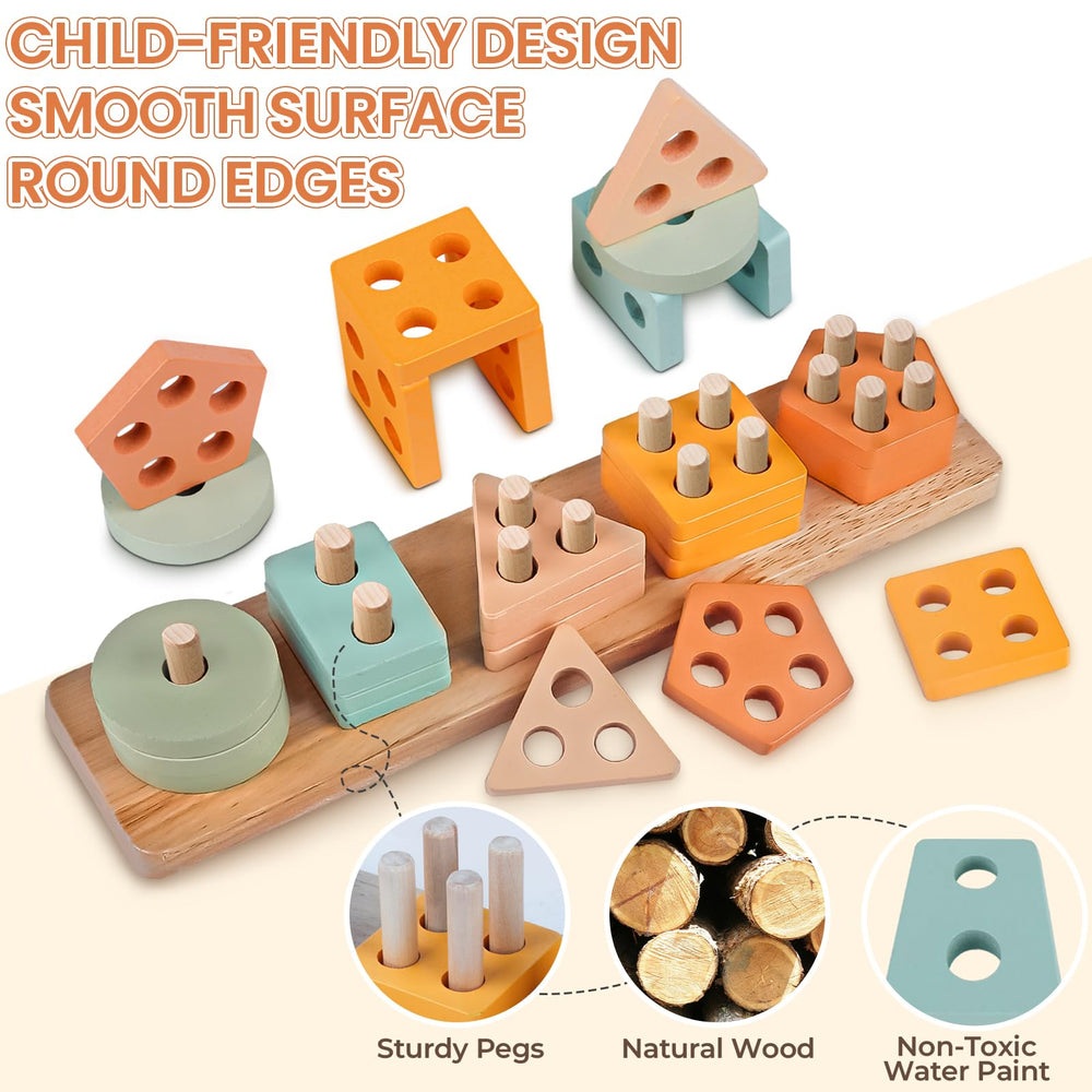 Rmischolar wooden musical toys featuring tambourine, flute, and bell for rhythm practice